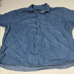 Just Jeans XXL Short Sleeve Denim Button Up Collared Patterned Shirt